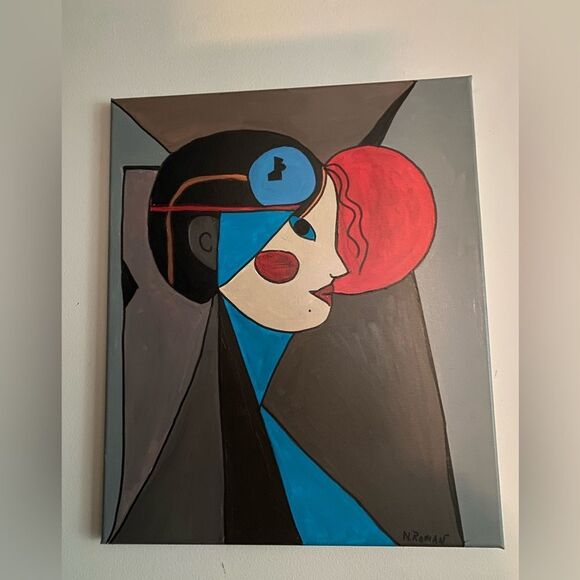 Original Abstract Art Painting 20x24 Signed - Picture 1 of 6